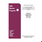 Mentor Program Application Template example document template