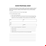Event Proposal Sample Sheet example document template