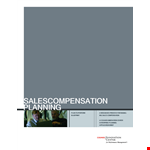 It Sales Compensation Plan Template example document template