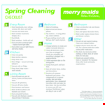 Spring House Cleaning List example document template