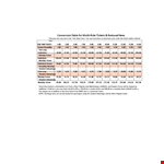 Conversion Table Chart Template example document template