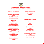 Free Wedding Itinerary Template - Plan Your Perfect Day example document template