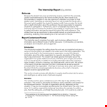 Student Internship Report Format example document template