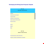 Developing Winning Grant Proposals - Grant Proposal Writing Template example document template