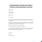 International Tax cover letter example document template