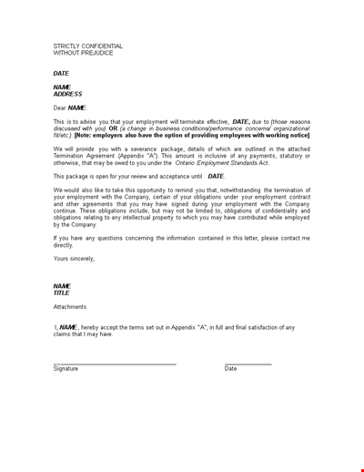 Sample Termination Agreement Between Company Employee Format Lgbjabgt