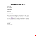 Employee Discipline Letter Template example document template