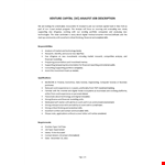 Venture Firm Analyst Job Description example document template