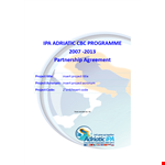 Project Partnership Agreement Template - Insert Article & Partner example document template 