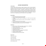 Actuary Job Description example document template
