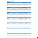 Meal Plan Template example document template