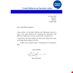 Credit Reference Letter Template - Request a Reference for Credit in Anytown on example document template