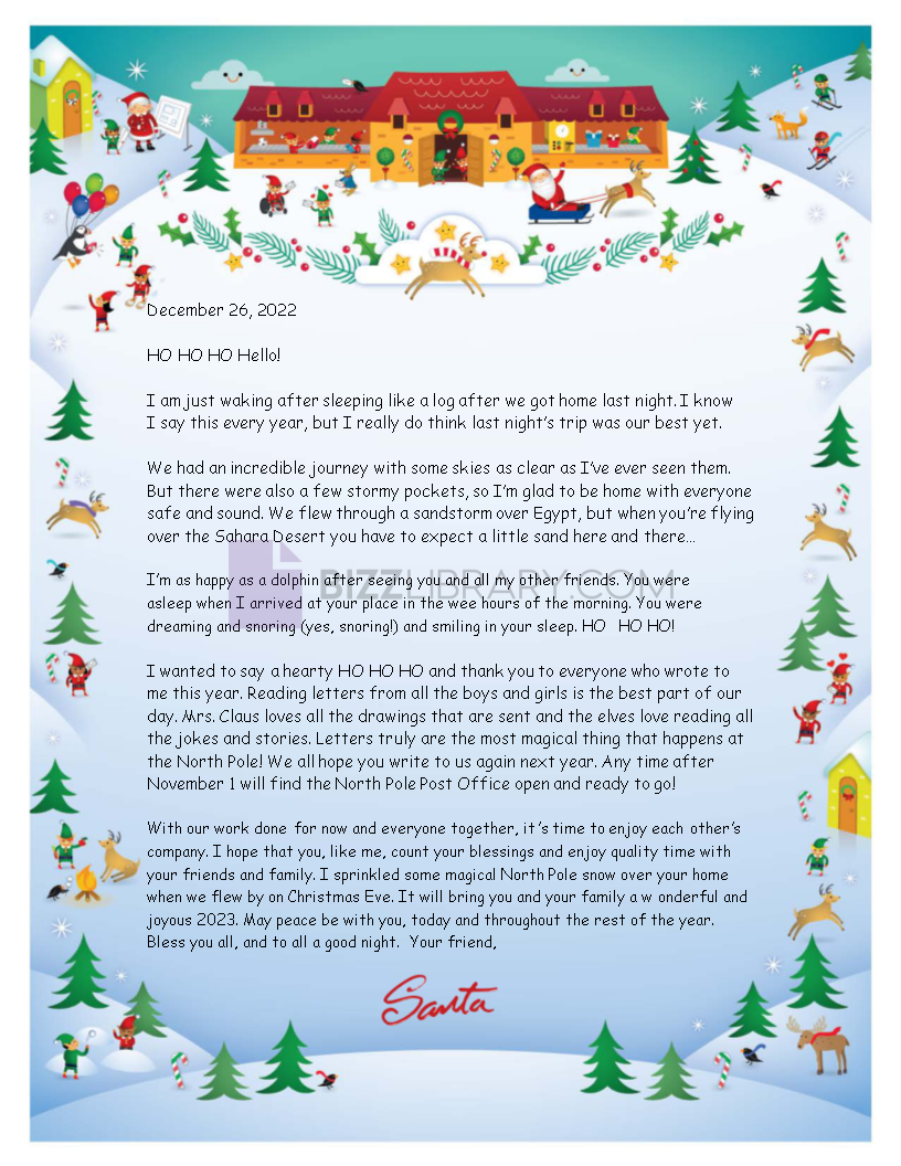 merry christmas letter example