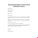 Risk Manager cover letter  example document template
