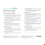 Post Project Evaluating Checklist example document template