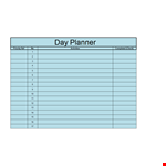 Day Planner Checklist Template example document template