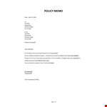 Policy Memo Example example document template