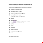 Stage Manager Prompt Book example document template