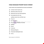 Stage Manager Prompt Book example document template 