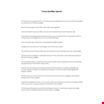 Funny goodbye speech example document template