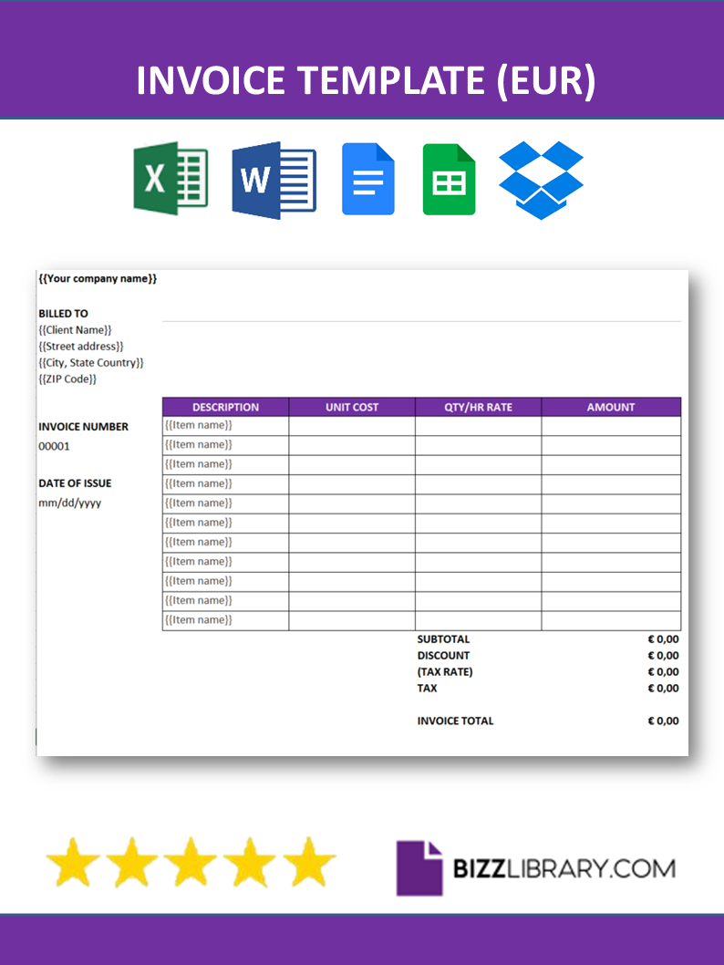 google docs invoice template sample