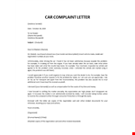 Complaint Car example document template