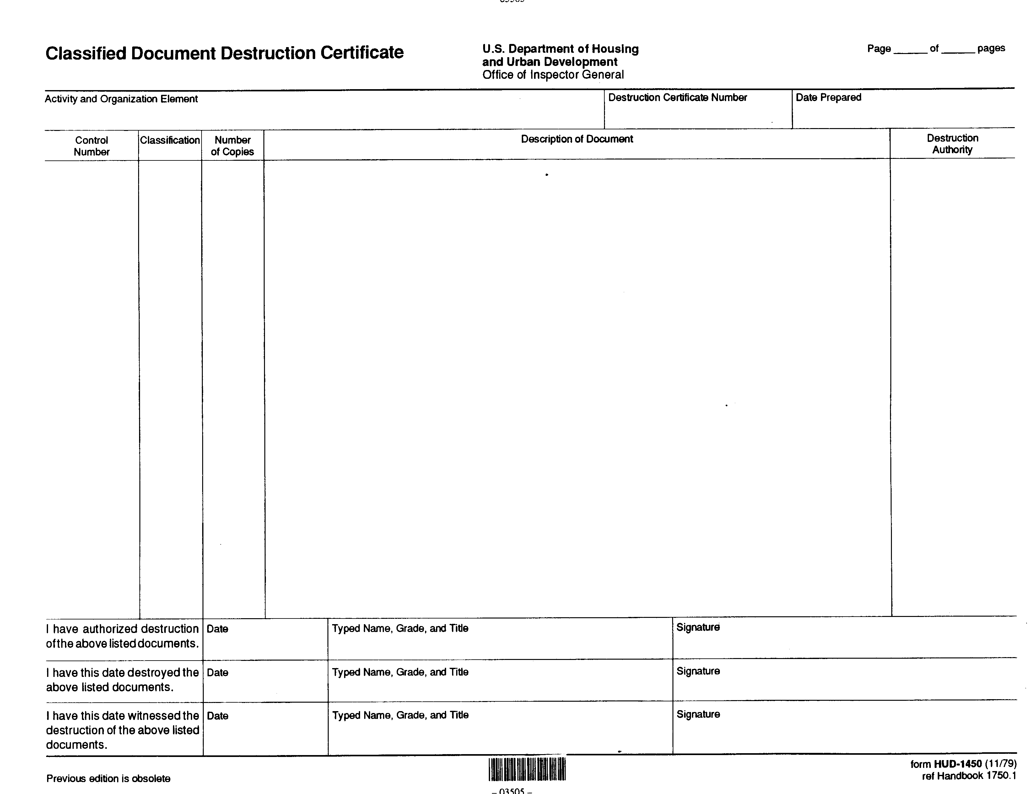 Certificate Of Document Destruction Template