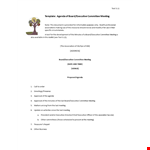 Executive Committee Agenda - Effective Meeting Planning for Executive Committee and Board example document template