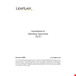 Operating Agreement Amendment Template example document template