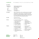 Professional Fact Sheet Template for Marketing Communications - Capelin example document template