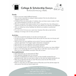 College Scholarship Essays Examples example document template