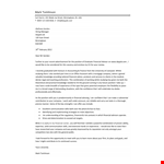 University Graduate Job Application Letter example document template