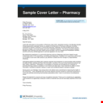 Job Application Letter For Pharma Internship example document template