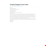 Graphic Designer Job Application Cover Letter example document template