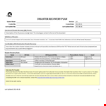 Download Our Disaster Recovery Plan Template for Business Continuity example document template