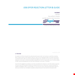 Job Offer Rejection Guide example document template