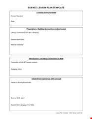 Lesson Plan Template For Building Skills And Connections Customize Now