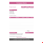 Get a Product Quotation from a Leading Company in France example document template