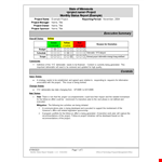 Monthly Status Report example document template