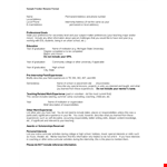 Sample Fresher Resume Format example document template