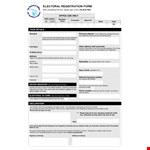 Printable Electoral Registration Form - Register Office Address example document template