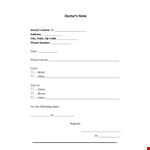 Get high-quality Doctor Notes from reliable doctors example document template 