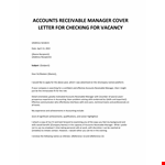 Accounts Receivable Coordinator Cover Letter example document template