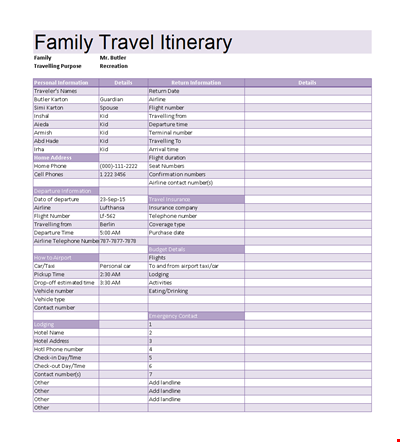 Travel Itinerary, Airline Number - Simplify Your Travelling Experience