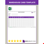 Warehouse Stock Card example document template