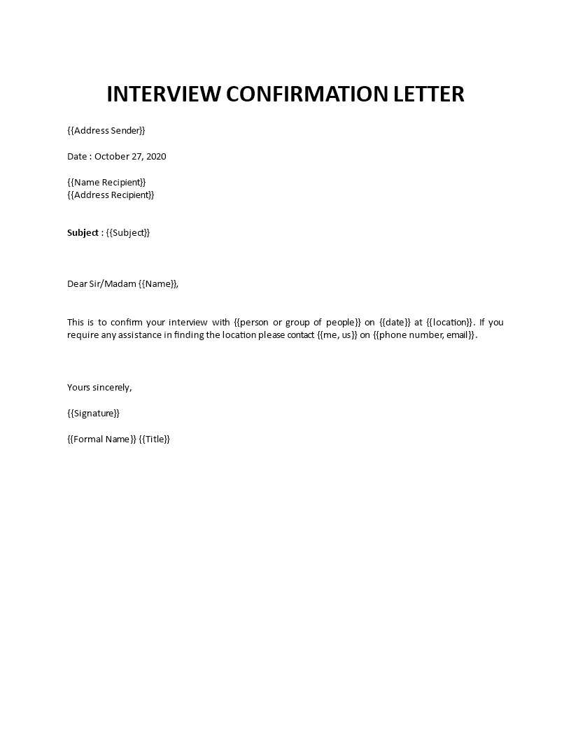 job interview invitation email template
