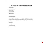 Job Interview Letter of Confirmation example document template