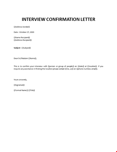 Job interview invitation email