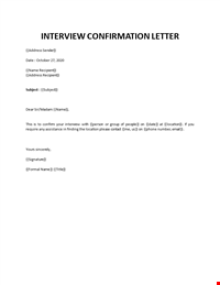Job interview invitation email