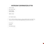 Job interview invitation email example document template 